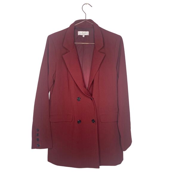 Revolve L'Academie Womens Blazer Medium Red Pockets Event Quiet Luxury Oversized - Picture 2 of 8